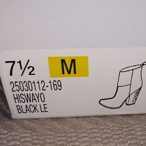 Black leather booties